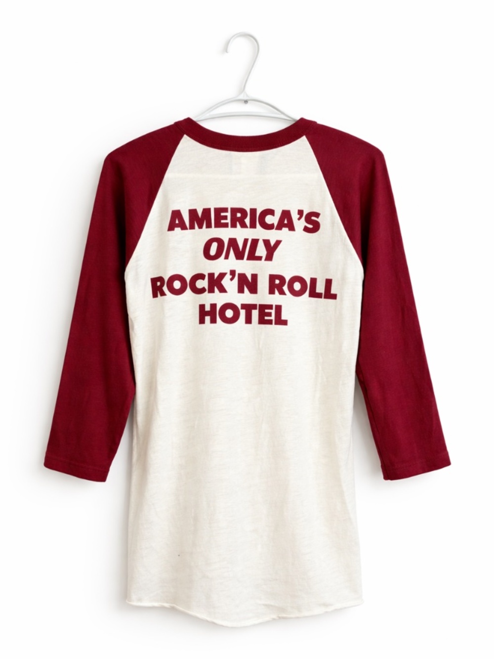 Rare Vintage 1980 “Backstage Pass – Rock’n Roll Hotel” Raglan Tee – Unisex *Flaw